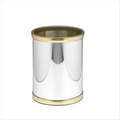 Classics Collection 8 Qt. Polished Chrome & Brass Mylar Round Wastebasket